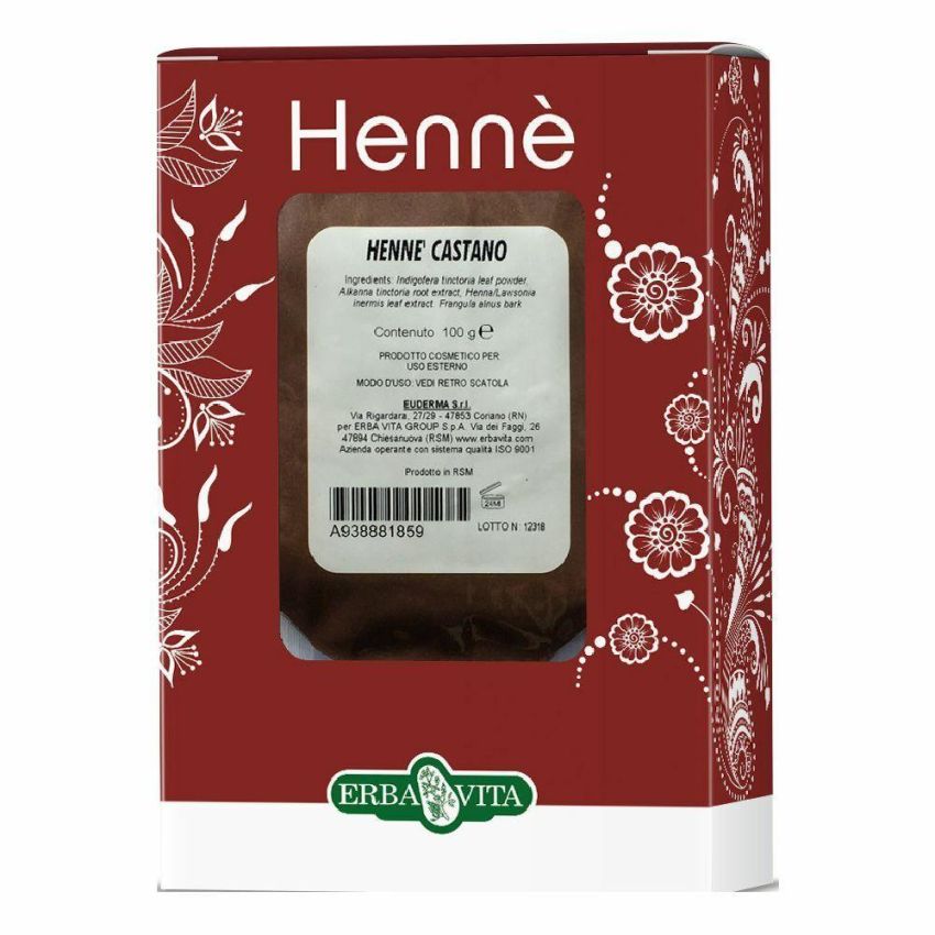 Henne Tinta Naturale per Capelli Castano 100g