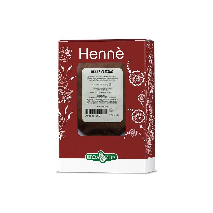 Henne Tinta Naturale per Capelli Castano 100g