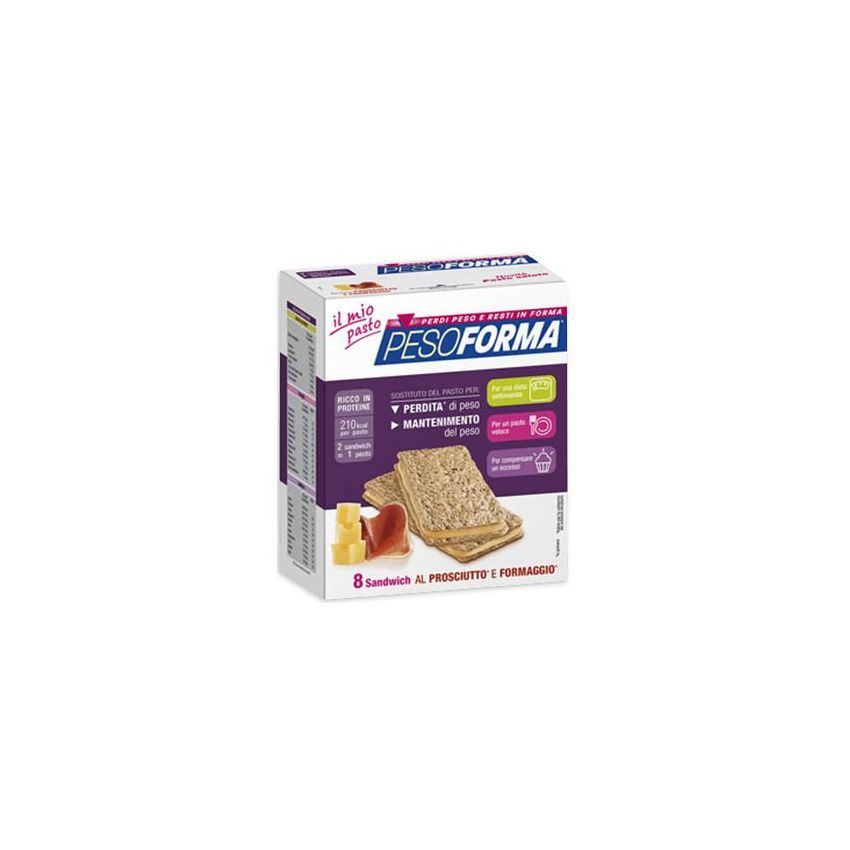 Pesoforma Prosciutto e Formaggio Sandwich - Confezione da 8 Pezzi