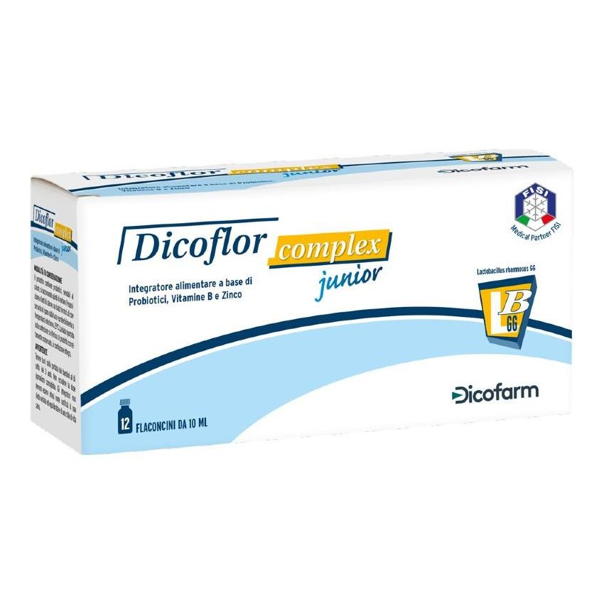 Dicoflor Complex Junior - Flaconcini Integratori per Bambini, Confezione da 12