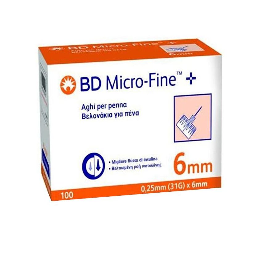 BD Micro-Fine Aghi da 0,25mm (31G) x 6mm - Confezione da 100 Pezzi