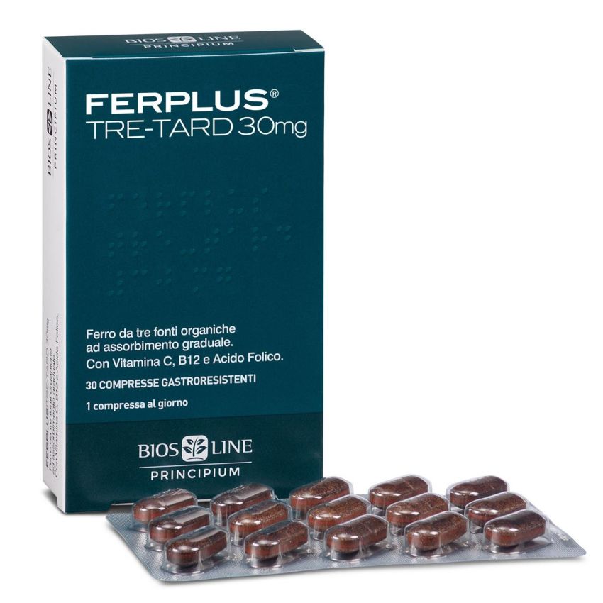 Biosline Ferplus Tre-Tard Ferro 30mg - Confezione da 30 Compresse
