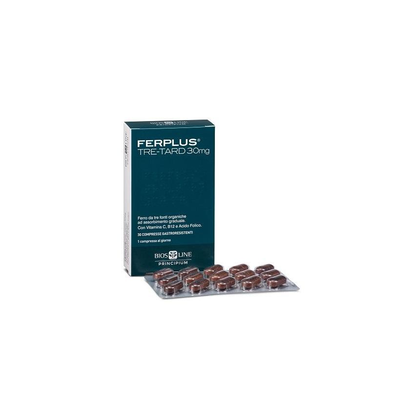 Biosline Ferplus Tre-Tard Ferro 30mg - Confezione da 30 Compresse