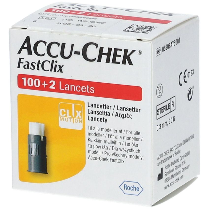 Accu-Check Fastclix Lancette Pungidito 100 Pezzi, Confezione da 2