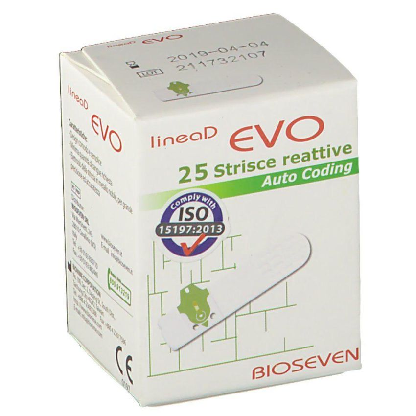 Evo Line D - Strisce per la Misurazione della Glicemia - 25 Pezzi