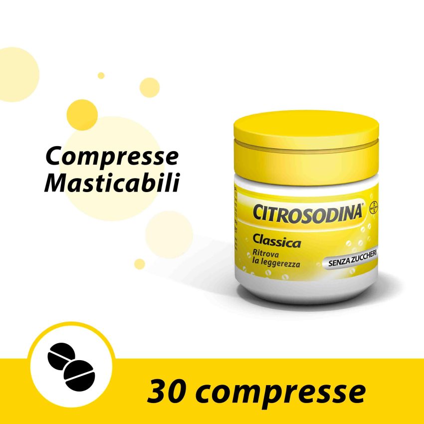 Citrosodina Digestivo Masticabile al Gusto Limone - 30 Compresse