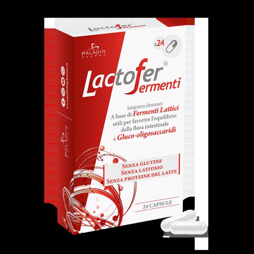 Lactofer Probiotici - 24 Capsule Digestive di Fermenti Lattici