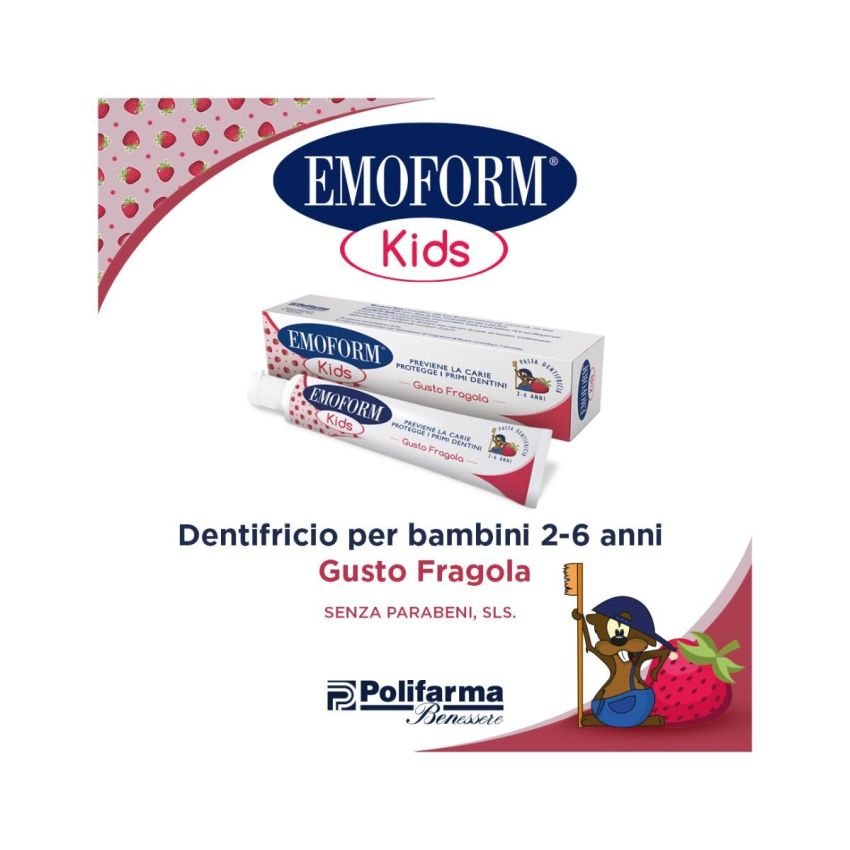 Dentifricio Emoform Kids al Gusto di Fragola, 50ml