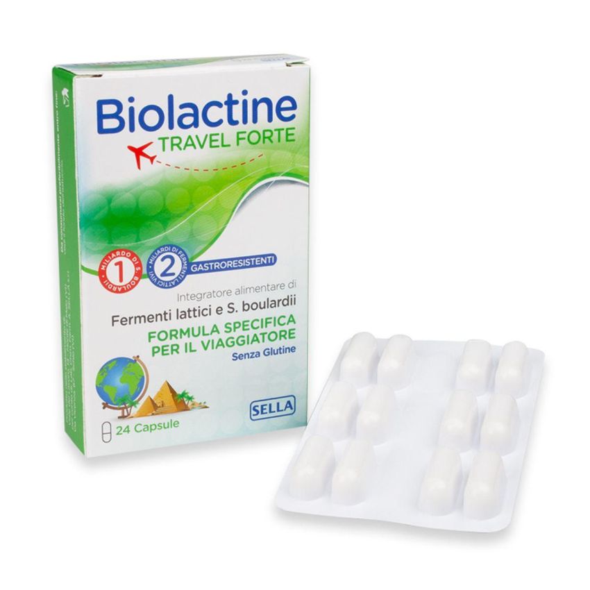Biolactine Travel Forte - Supplemento di 24 Capsule per il Viaggio