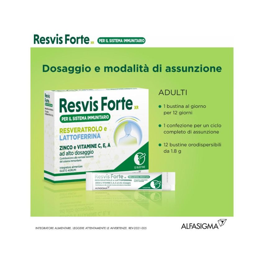 Resvis Forte XR - Confezione da 12 Bustine per il Benessere Respiratorio