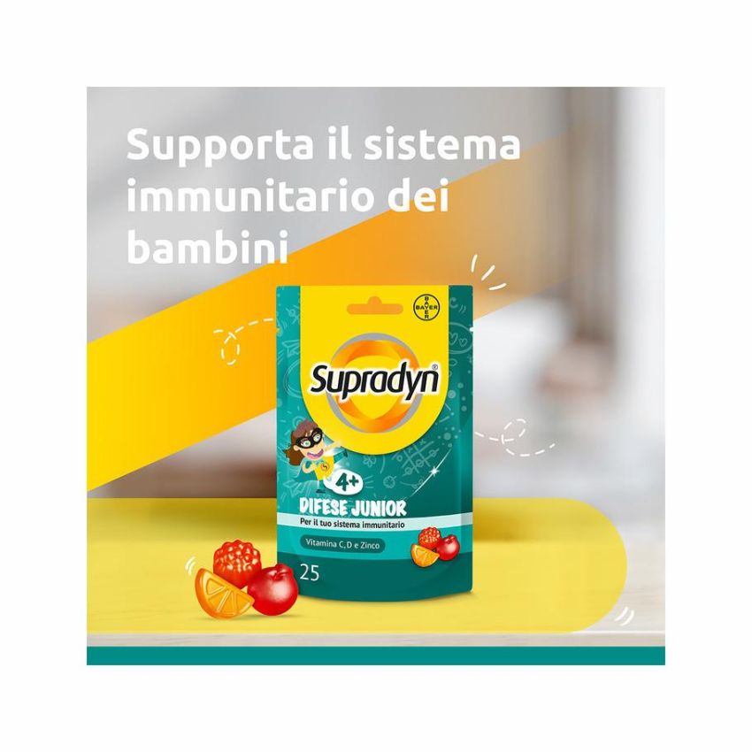 Supradyn Junior: Integratore con Vitamina C, D e Zinco - 25 Caramelle Gommose