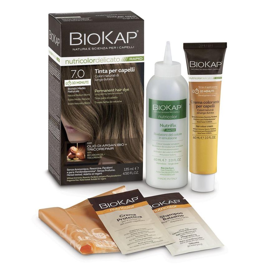 Biokap Nutricolor Rapid 7.0 Tinta Delicata per Biondo Medio Naturale