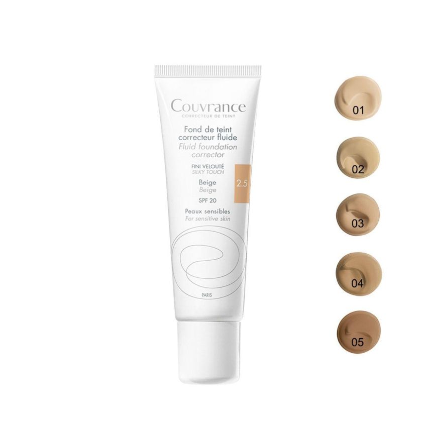 Avene Couvrance Correttore Fluido Fondotinta 2.5 Beige, 30ml