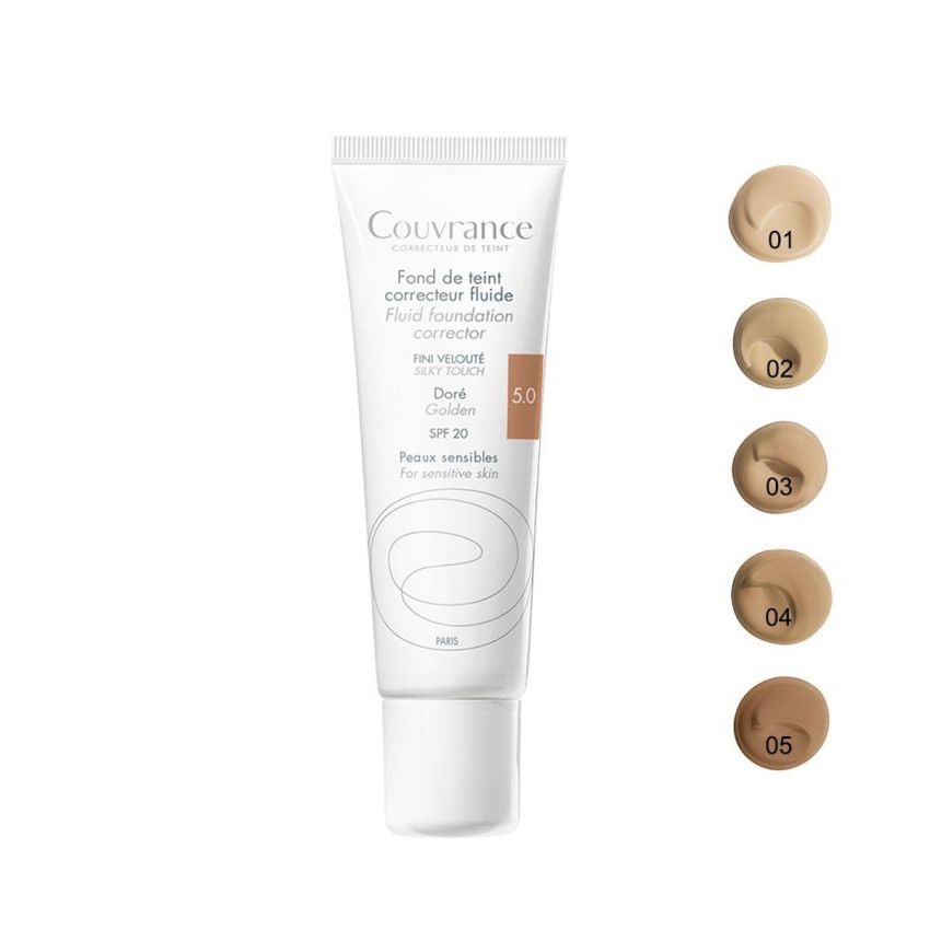 Avene Couvrance 5.0 Dorato - Fondotinta Correttore Fluido - 30ml
