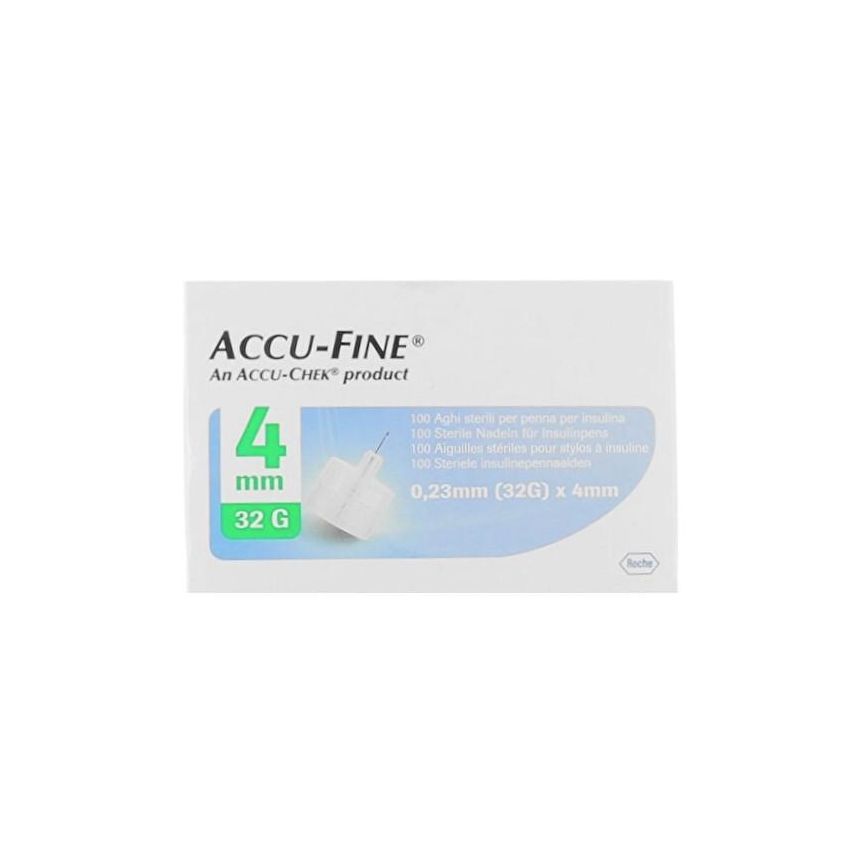 Aghi Sterili Accu Fine G32 da 4mm per Penna Insulina - 100 Pezzi