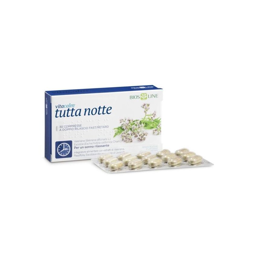 Bios Line Vitacalm Notturno con Assorbimento Prolungato, 30 Compresse