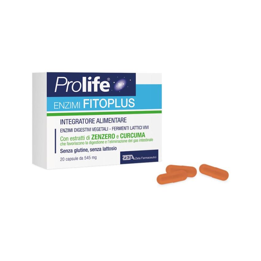 Fitoplus Prolife Enzimi - Supplemento Digestivo Naturale, 20 Capsule