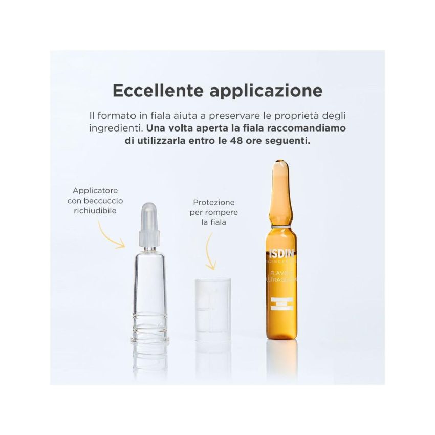 Isdin Isdinceutics Flavo-C Ultraglican Fiale per il Viso - Confezione da 10