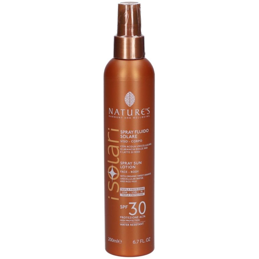 Spray Solare Naturale per Viso e Corpo SPF30 - Nature's Solari 200ml