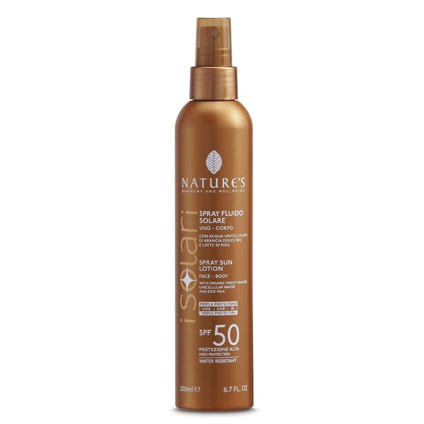 Spray Protettivo Solare SPF50 per Viso e Corpo di Nature's Solari - 200ml