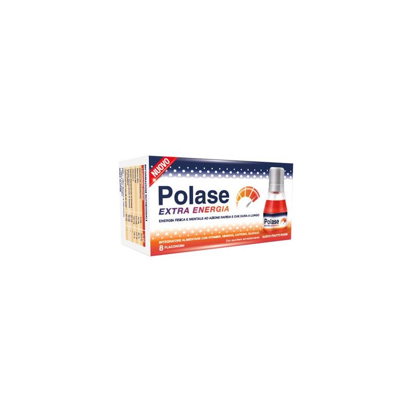 Polase Extra Energia - Integratore Alimentare con Vitamine B, C, Ginseng - 8 Flaconcini