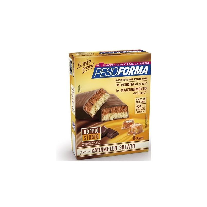 Barrette Pesoforma al Caramello Salato - Confezione da 12 Pezzi