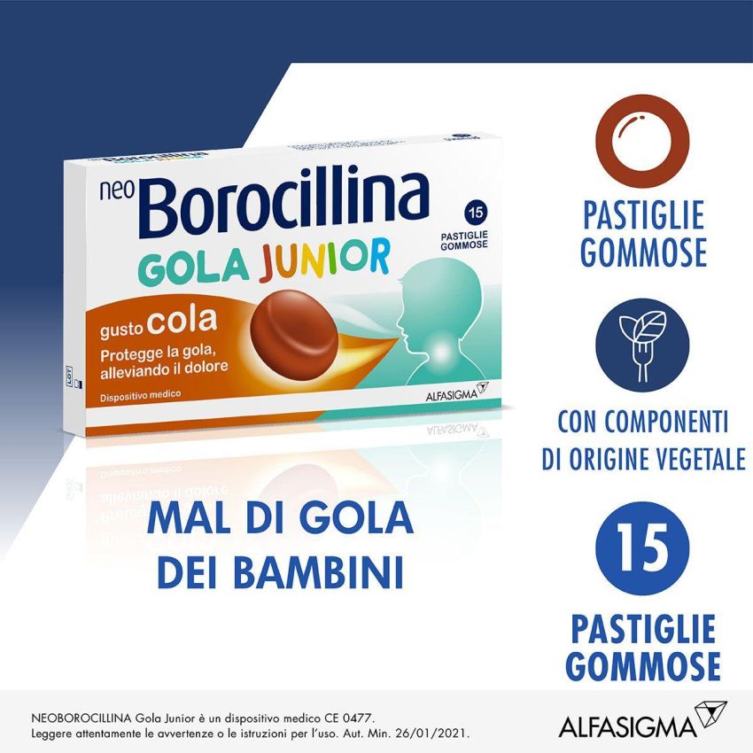 Neoborocillina Gola Junior - 15 Pastiglie Gommose