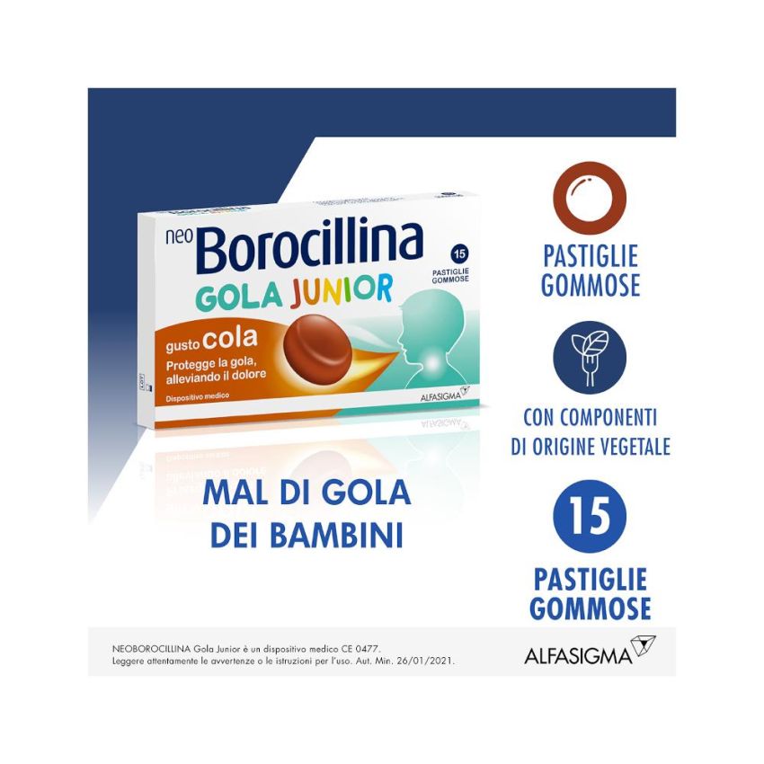 Neoborocillina Gola Junior - 15 Pastiglie Gommose