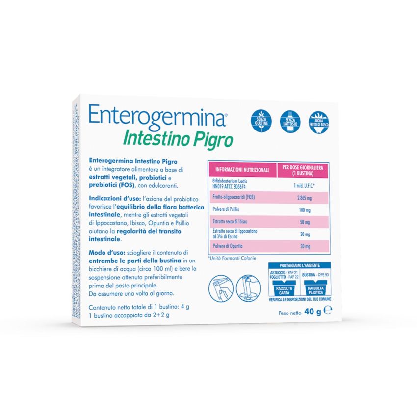 Enterogermina - Trattamento per Intestino Pigro, 10 Bustine