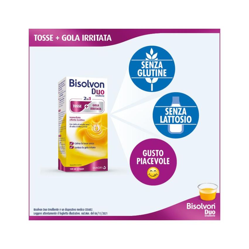 Bisolvon Duo Emollient Sciroppo 100 ml