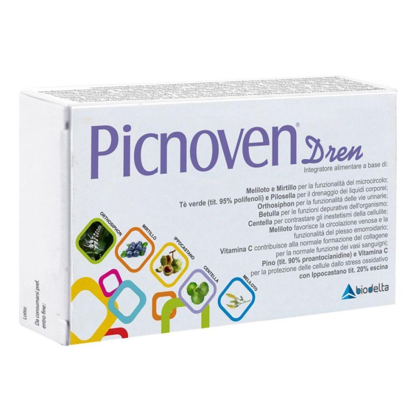 Picnoven Dren - Pillole di Drenaggio Naturale, 100 Compresse