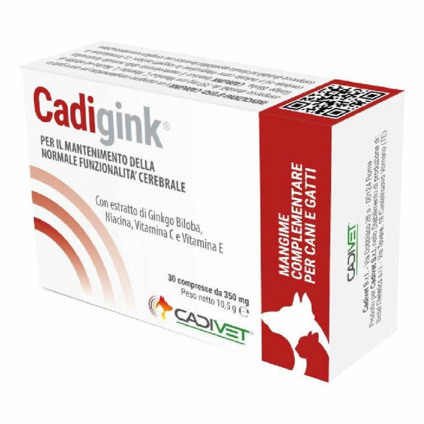 Cadigink Supplemento Alimentare per Cani e Gatti - 30 Compresse