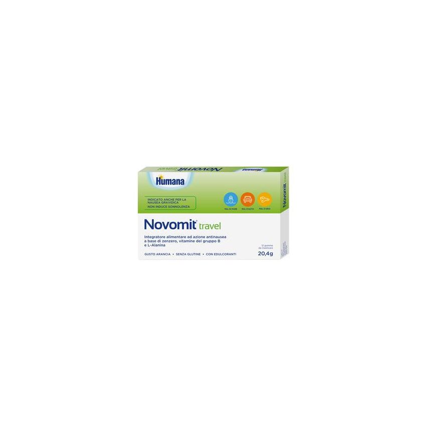 Humana Novomit Travel - Gomme Anti-Nausea per Viaggi, 12 Pezzi