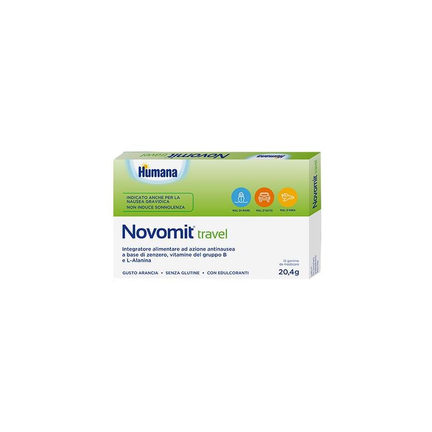 Humana Novomit Travel - Gomme Anti-Nausea per Viaggi, 12 Pezzi