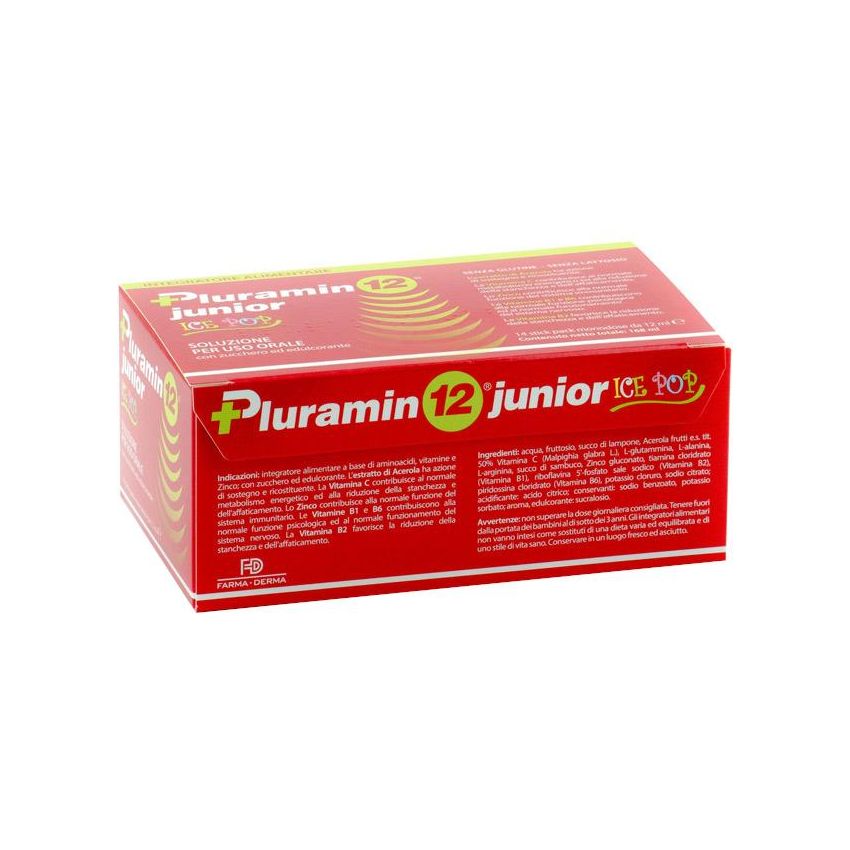 Pluramin 12 Junior: Pacchetto da 14 Stick Multivitaminici per Bambini