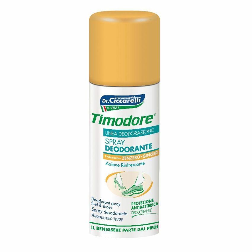 Timodore Deodorante Spray con Estratto di Zenzero, 150 ml