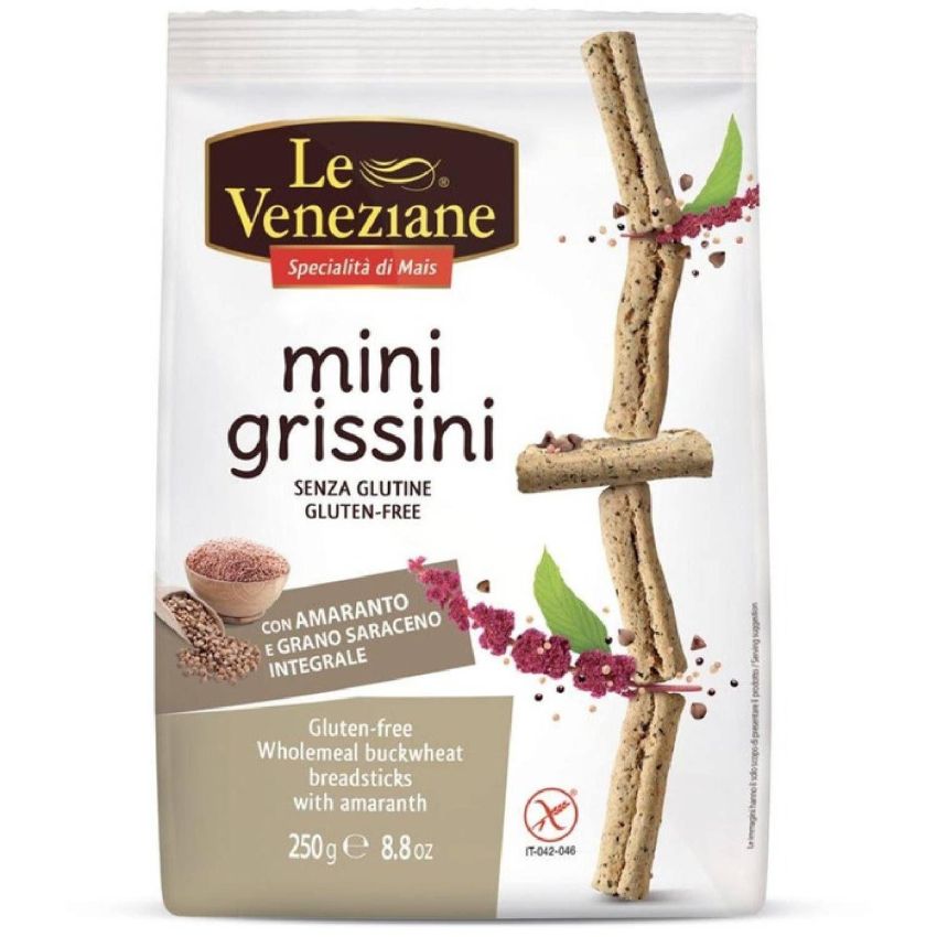 Le Veneziane - Minigrissini di Grano Saraceno Integrale con Amaranto, 250g