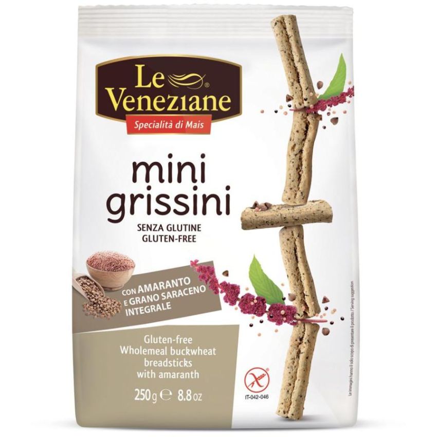 Le Veneziane - Minigrissini di Grano Saraceno Integrale con Amaranto, 250g