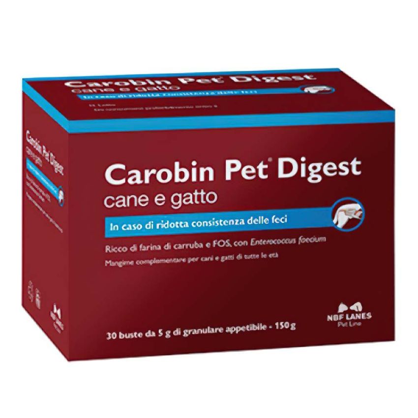 Carobin Pet Digest - Supporto Digestivo per Cani e Gatti - 30 Buste