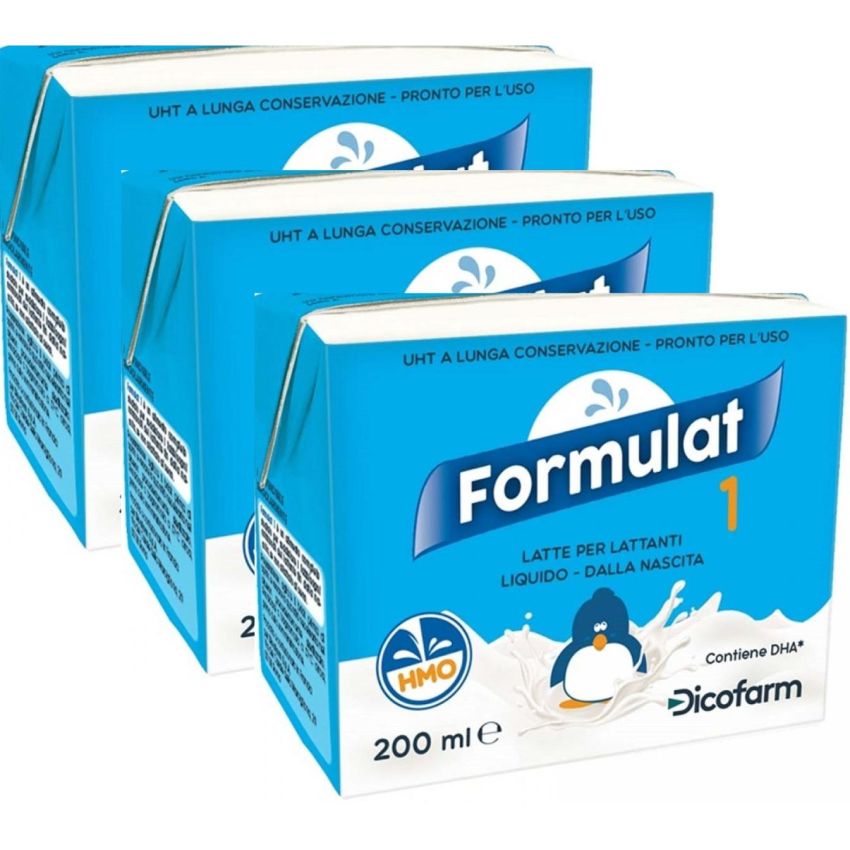 Formula 1 Latte Premium per Neonati dalla Nascita, Confezione da 3x200ml
