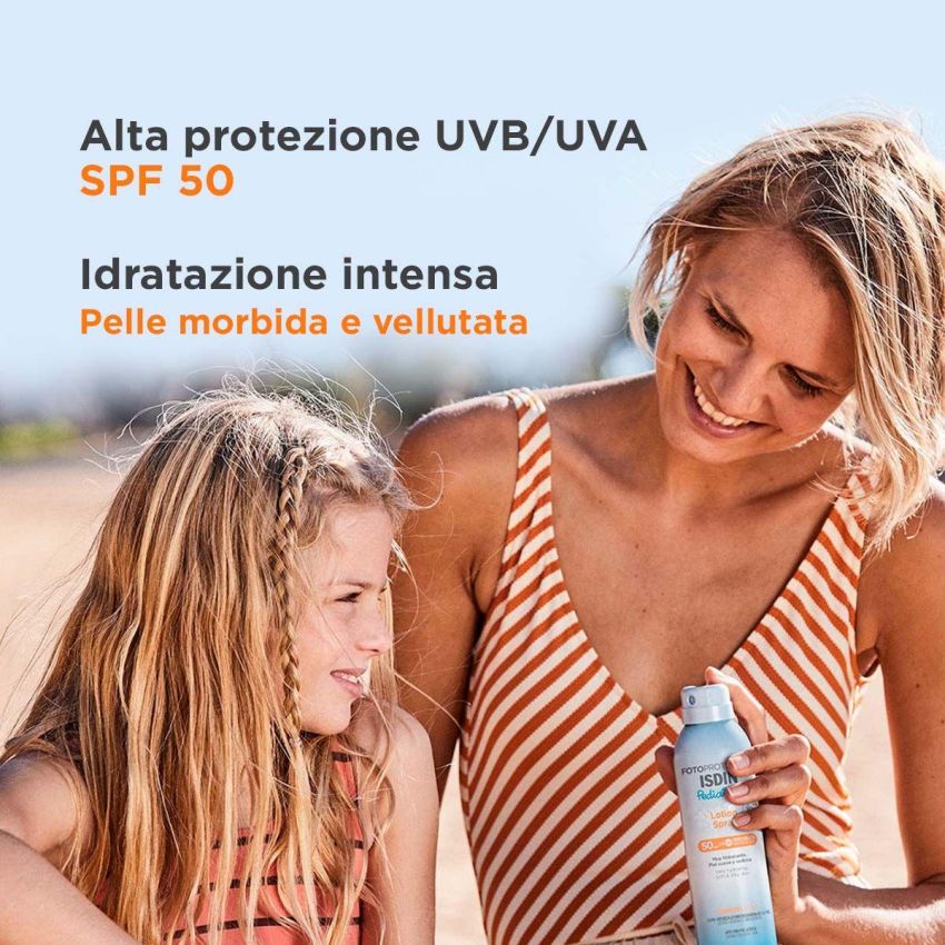 Isdin Pediatrico Lozione Spray Protettivo Solare SPF50 per Corpo - 250 ml