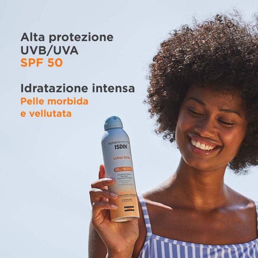 Isdin Fotoprotector Lozione Spray Idratante per il Corpo con SPF50, 250ml