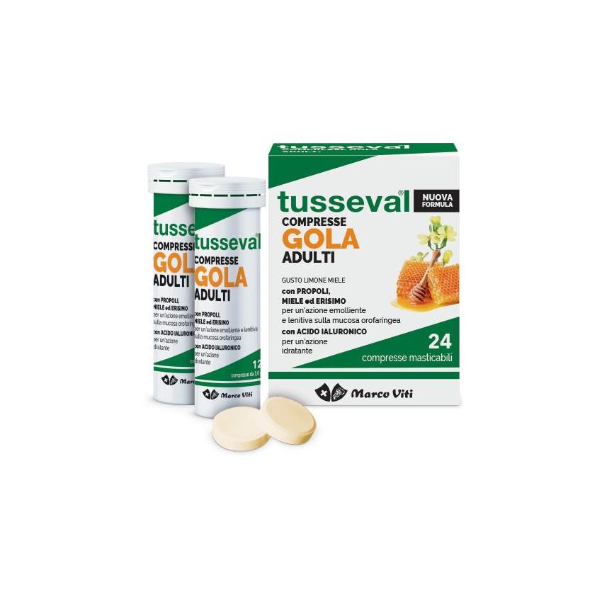 Marco Viti Tusseval - Compresse per la Gola per Adulti - 24 Compresse