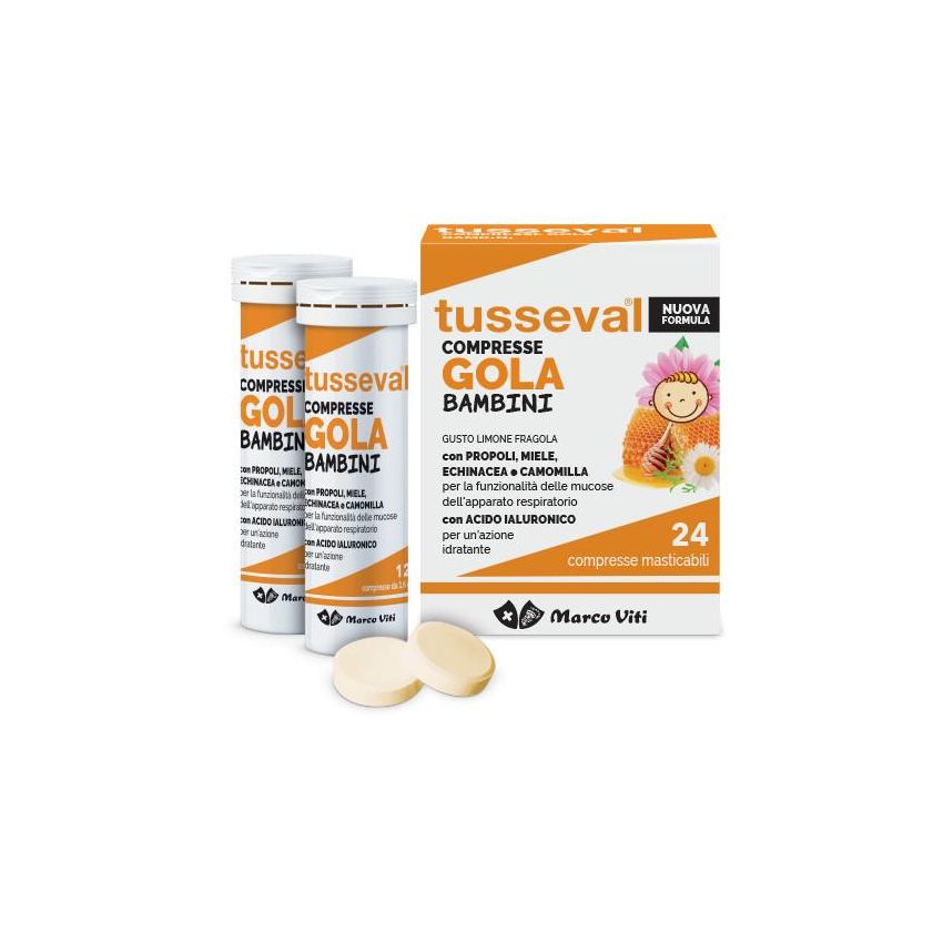Marco Viti Tusseval - Compresse per la Gola per Bambini, 24 pz