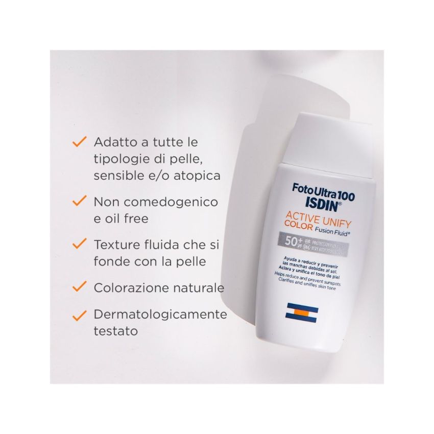 Isdin FotoUltra Active Unify Color Fusion Crema Fluida SPF 100+ - 50ml