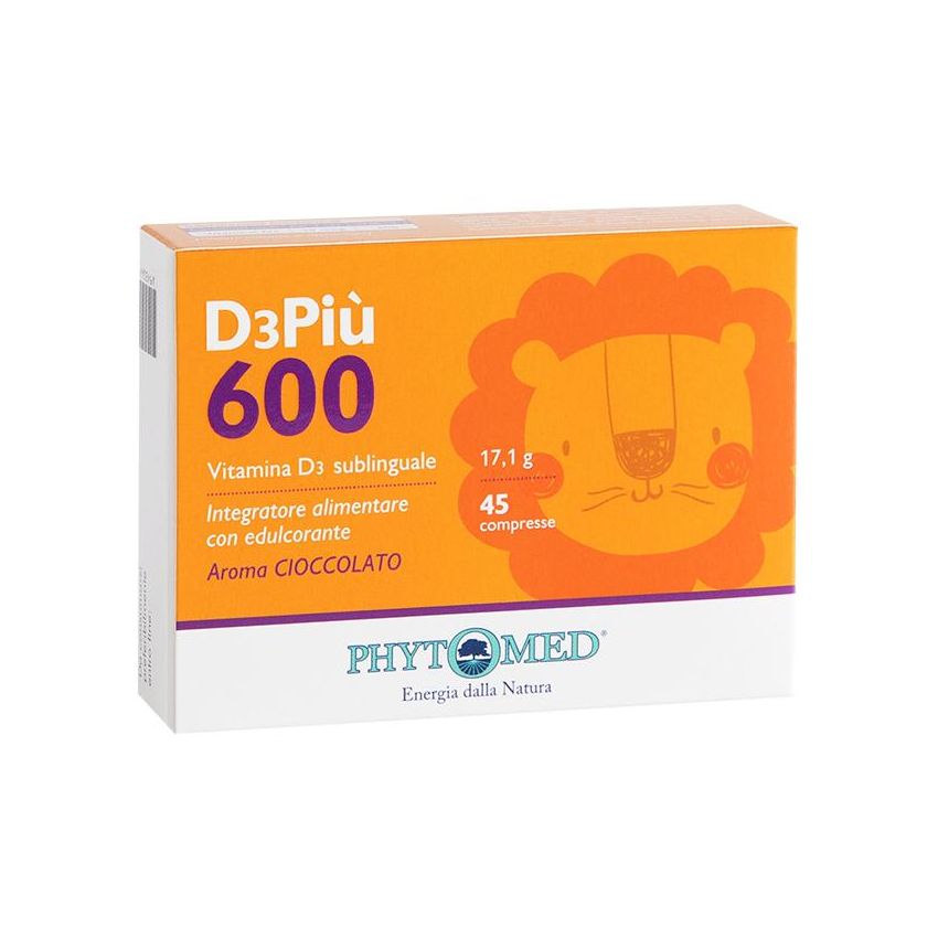 D3 Plus 600 - Integratore Alimentare di Vitamina D3 - 45 Compresse