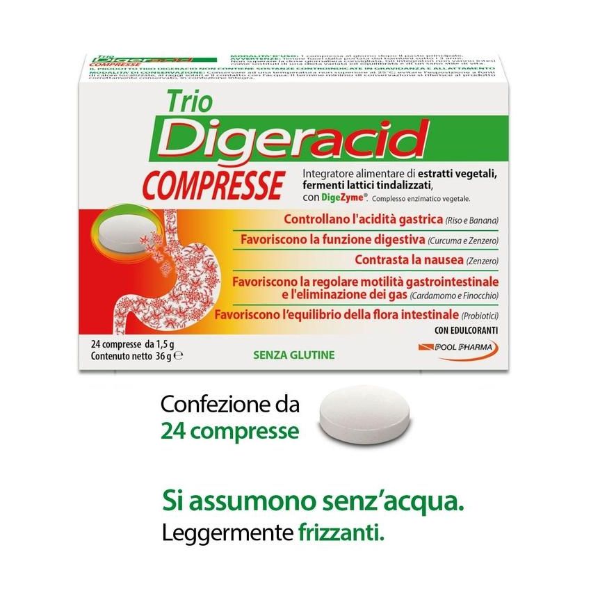 Trio Digeracid - Pacco da 24 Compresse Digestive