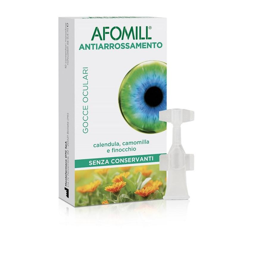 Afomill Gocce Oculari Antiarrossamento - Pacchetto da 10 Contenitori Monodose