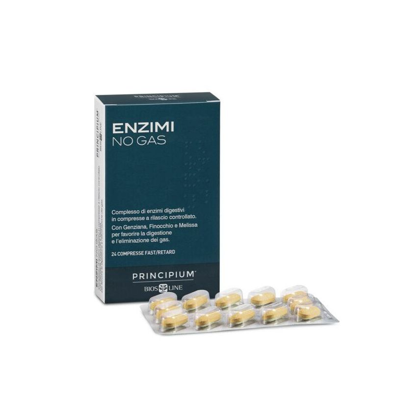 Biosline Enzimi No Gas - Integratore Alimentare, 24 Compresse