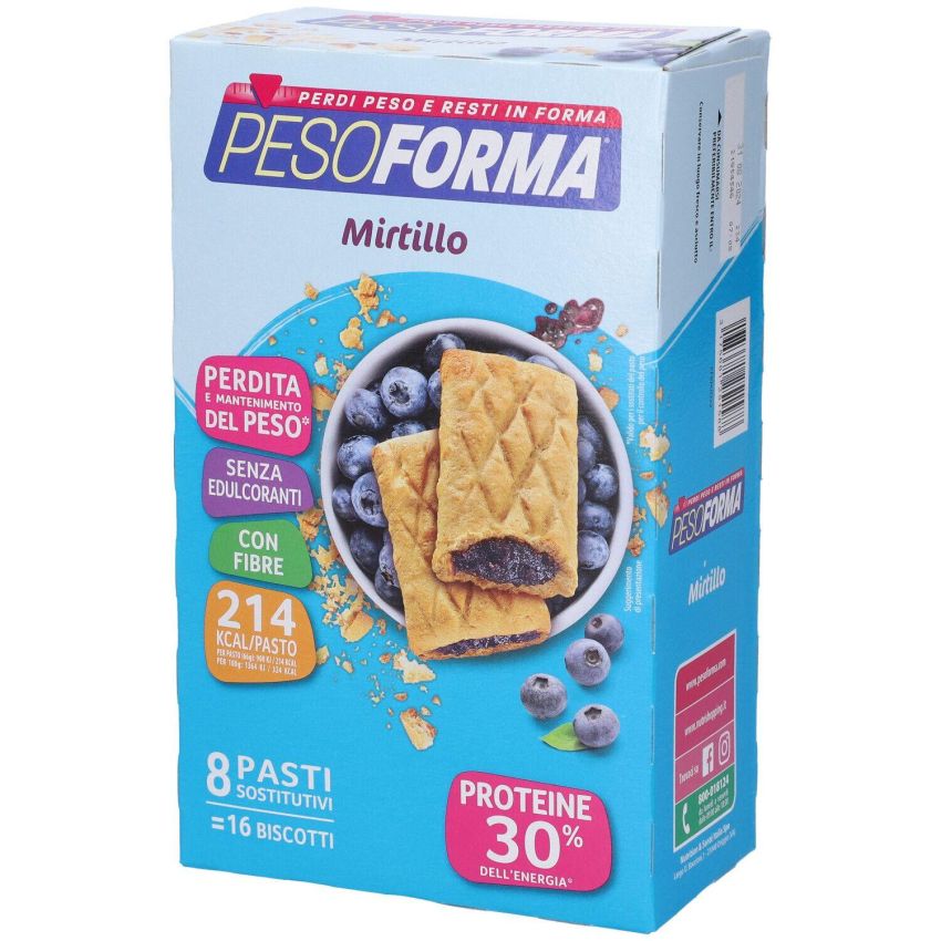 Pesoforma Sostituti di Pasto Biscotti ai Mirtilli 16 Pezzi